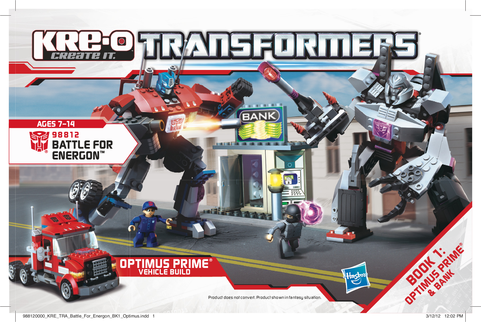 HASBRO Kre O Transformers Battle For Energon Book User Manual