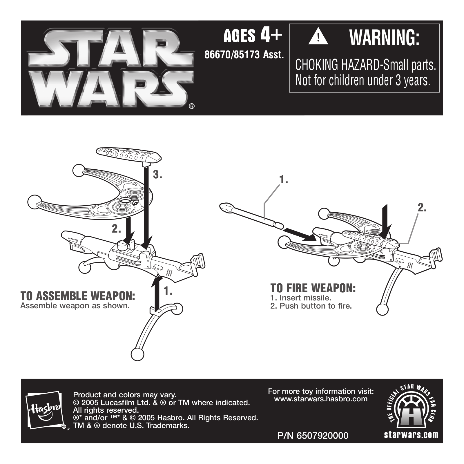 Hasbro 85173, 86670 User Manual