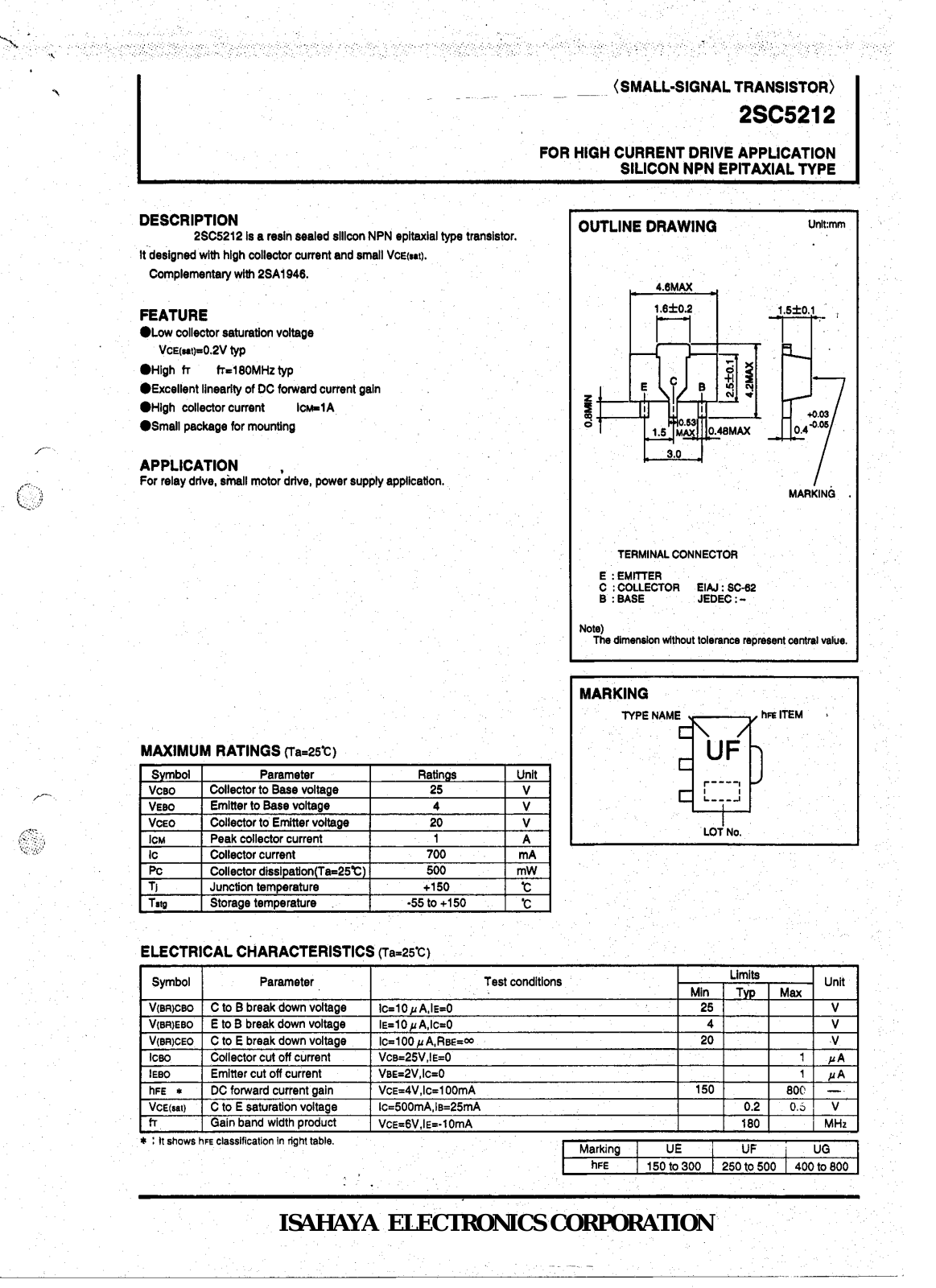 Datasheet 2sc5212 Datasheet - ManualMachine.com