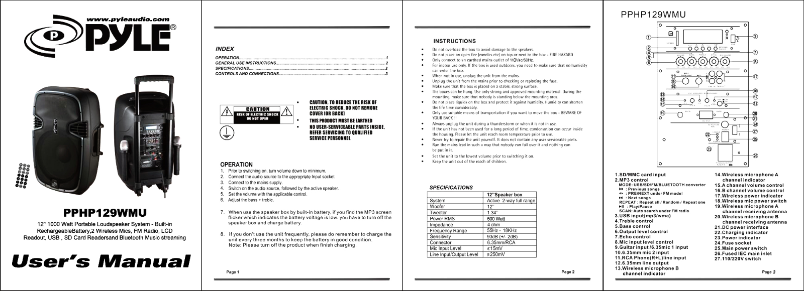 Pyle PPHP129WMU User guide - ManualMachine.com
