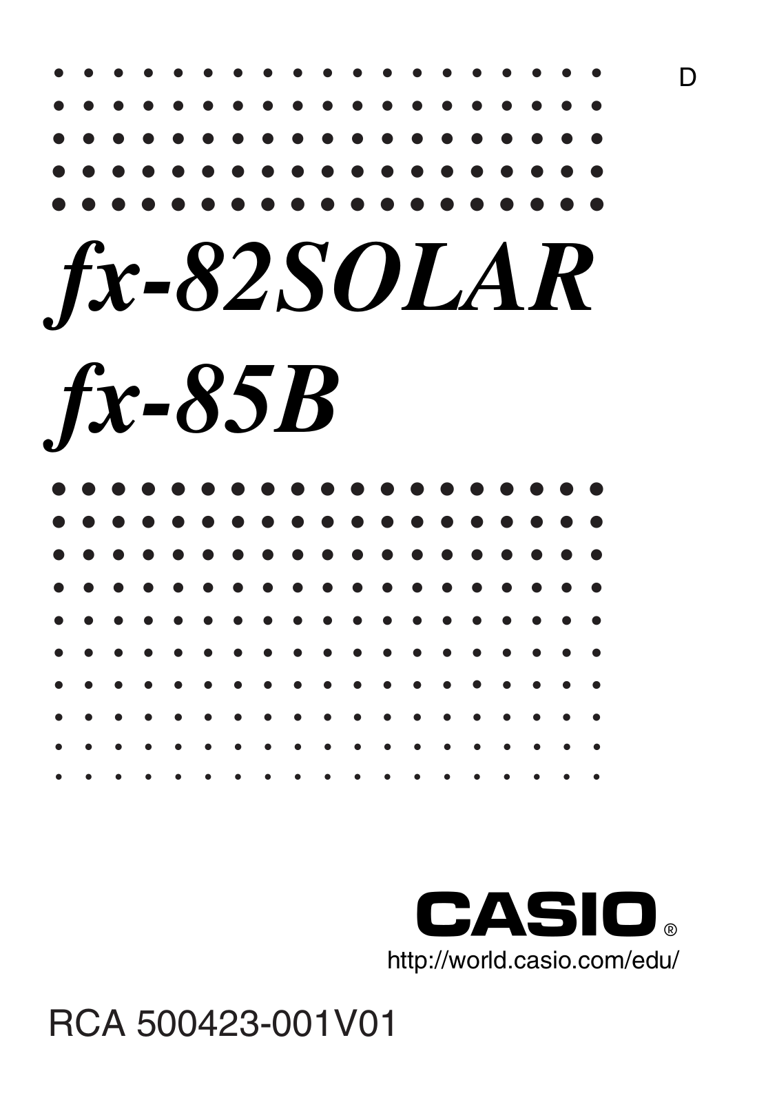 Casio FX-85B Owner's Manual