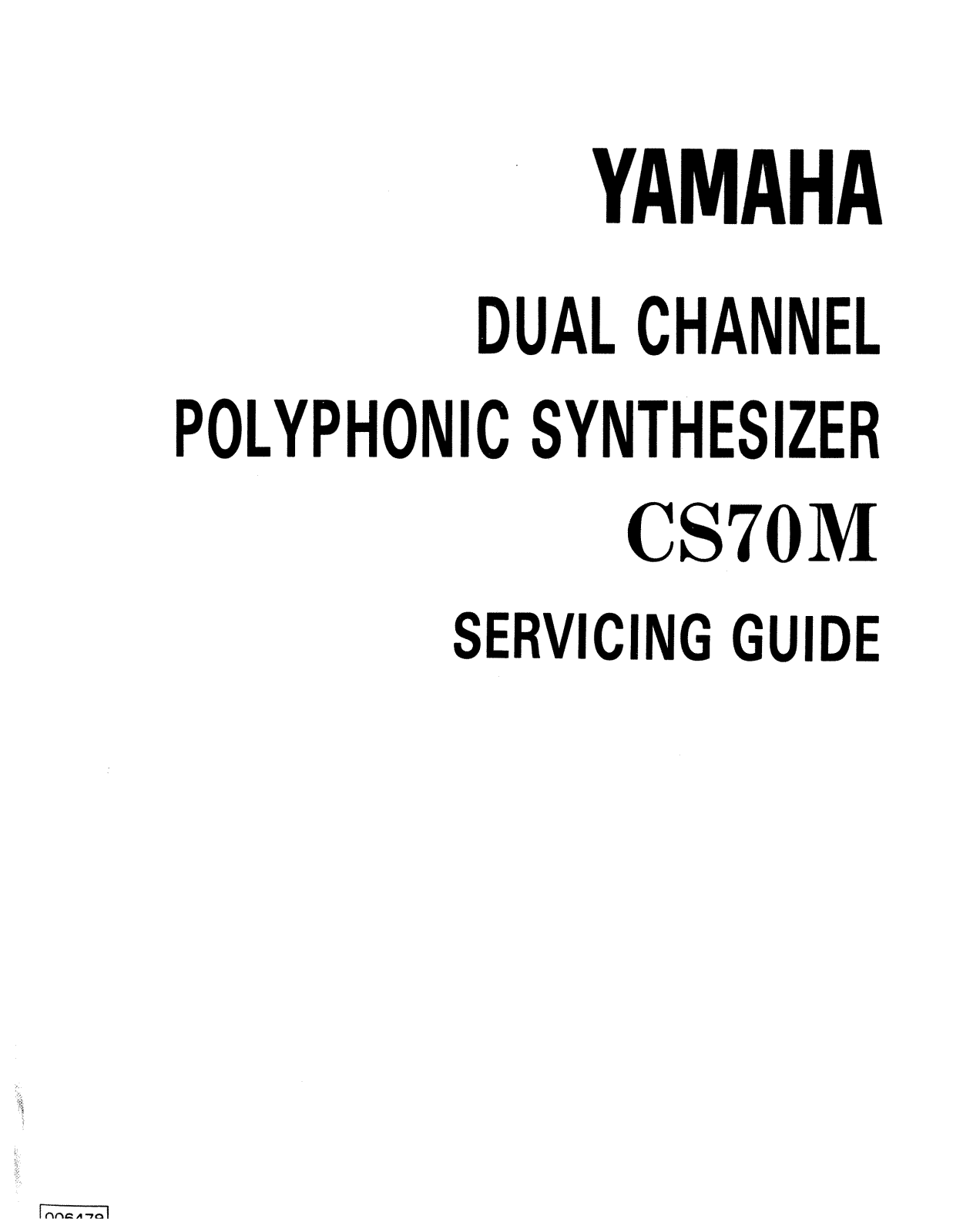 Yamaha CS70M User Manual