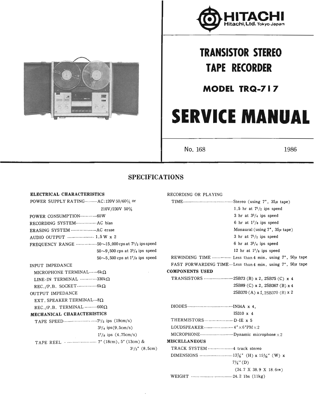 Hitachi TRQ-717 Service Manual