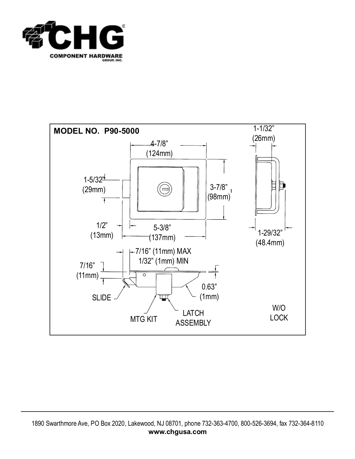 Component Hardware P90-5000 User Manual