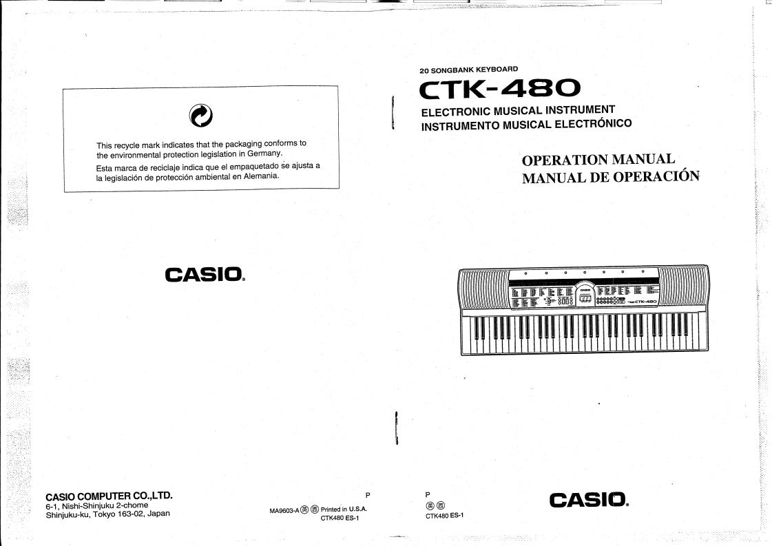 CASIO CTK-480 User Manual
