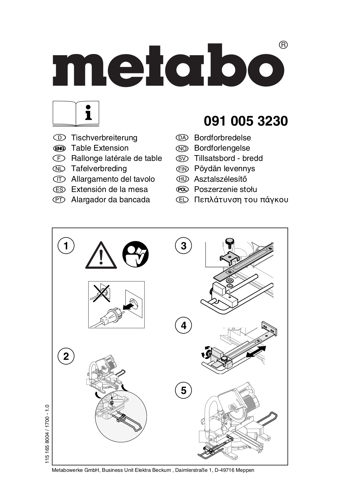 Metabo 091 005 3230 User guide - ManualMachine.com