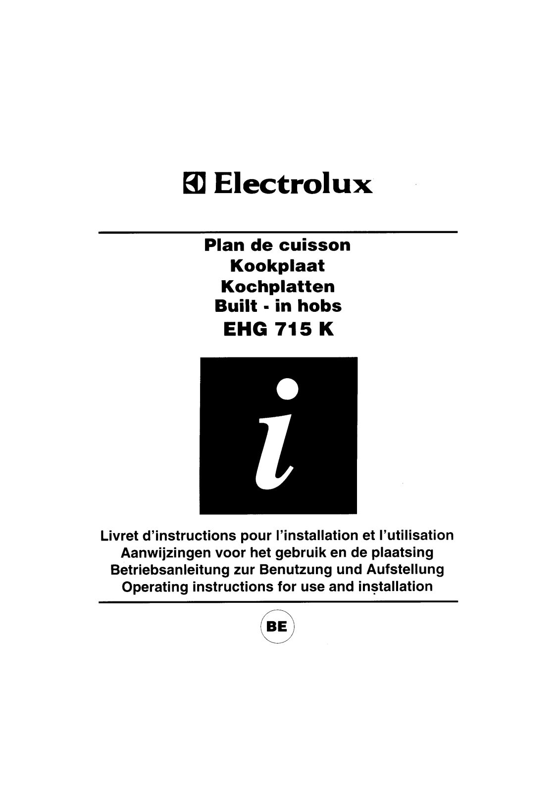 electrolux EHG715K User Manual