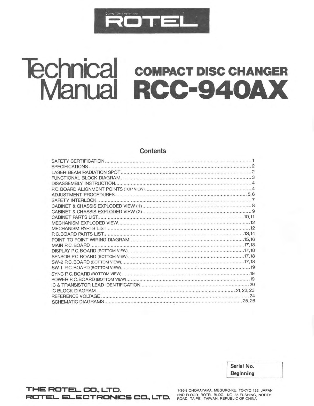 Rotel RCC-940-AX Service manual