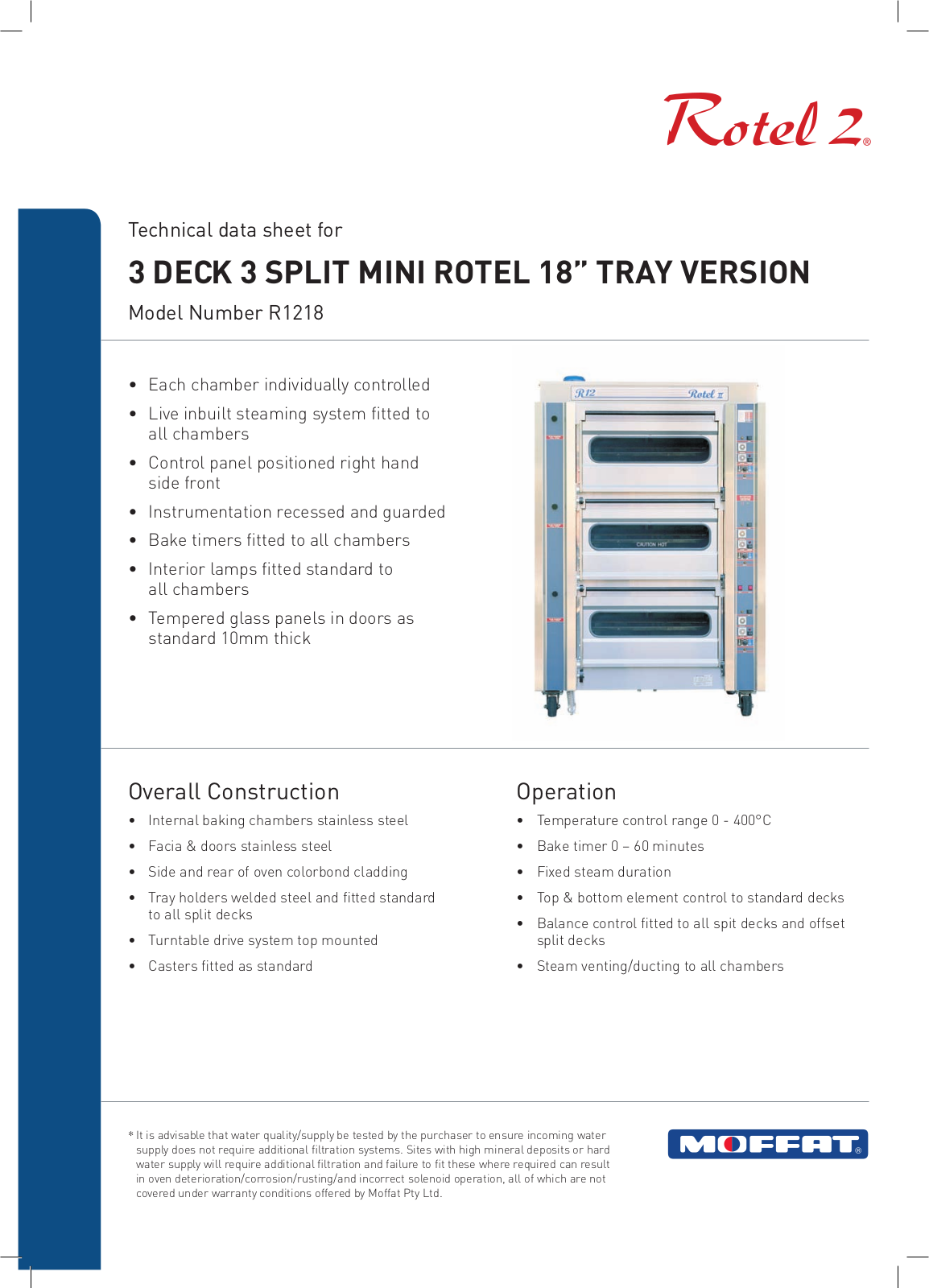 Moffat R1218 User Manual