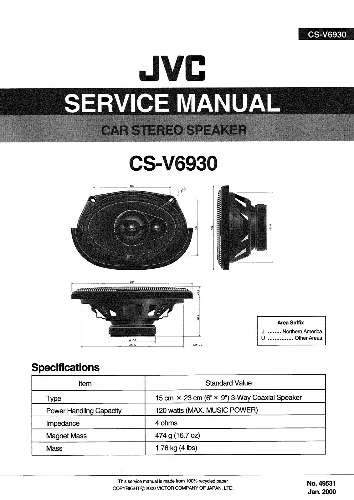 JVC CS-V6930J, CS-V6930U Service Manual