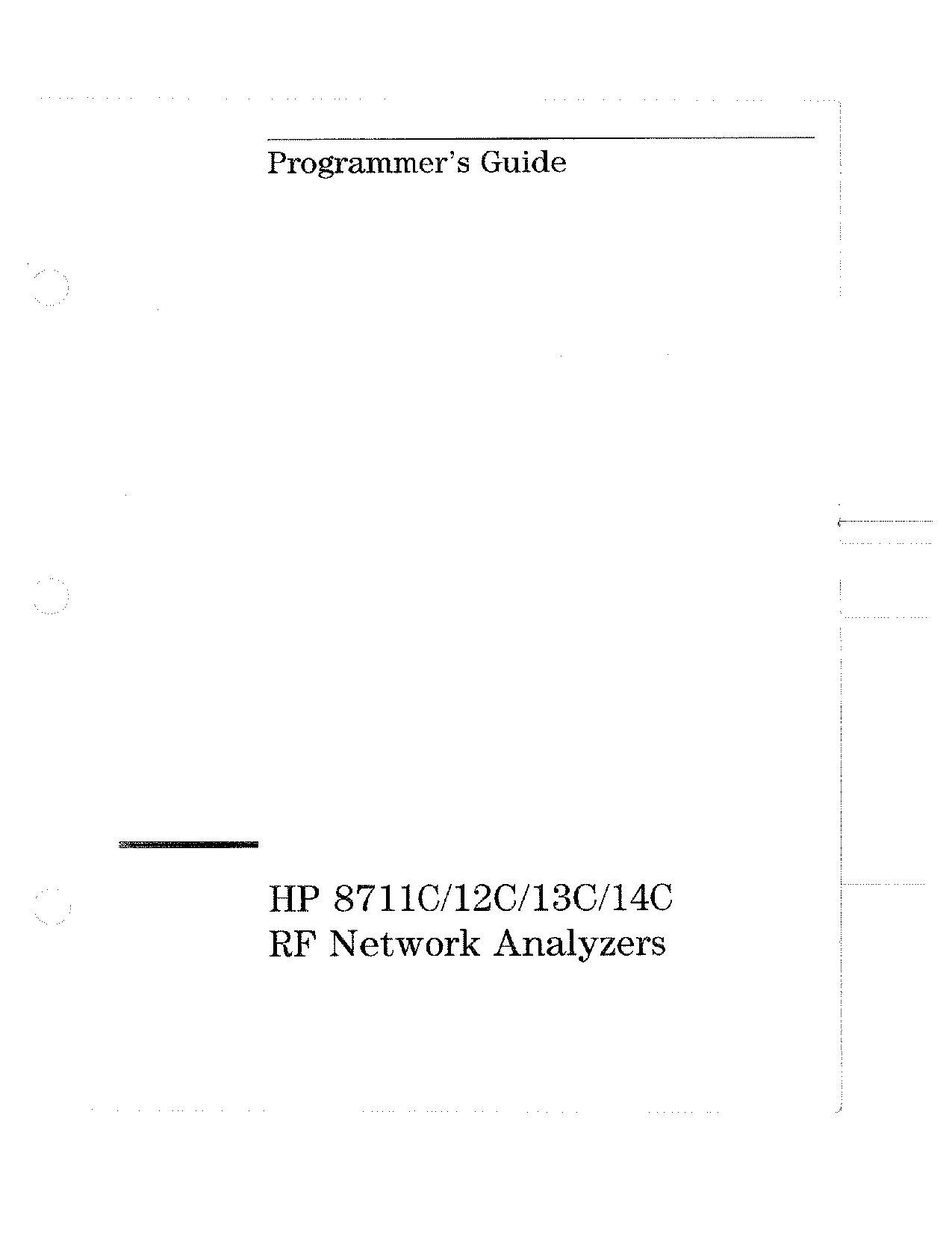 HP (Hewlett-Packard) 8713C, 8712C, 8714C, 8711C User Manual