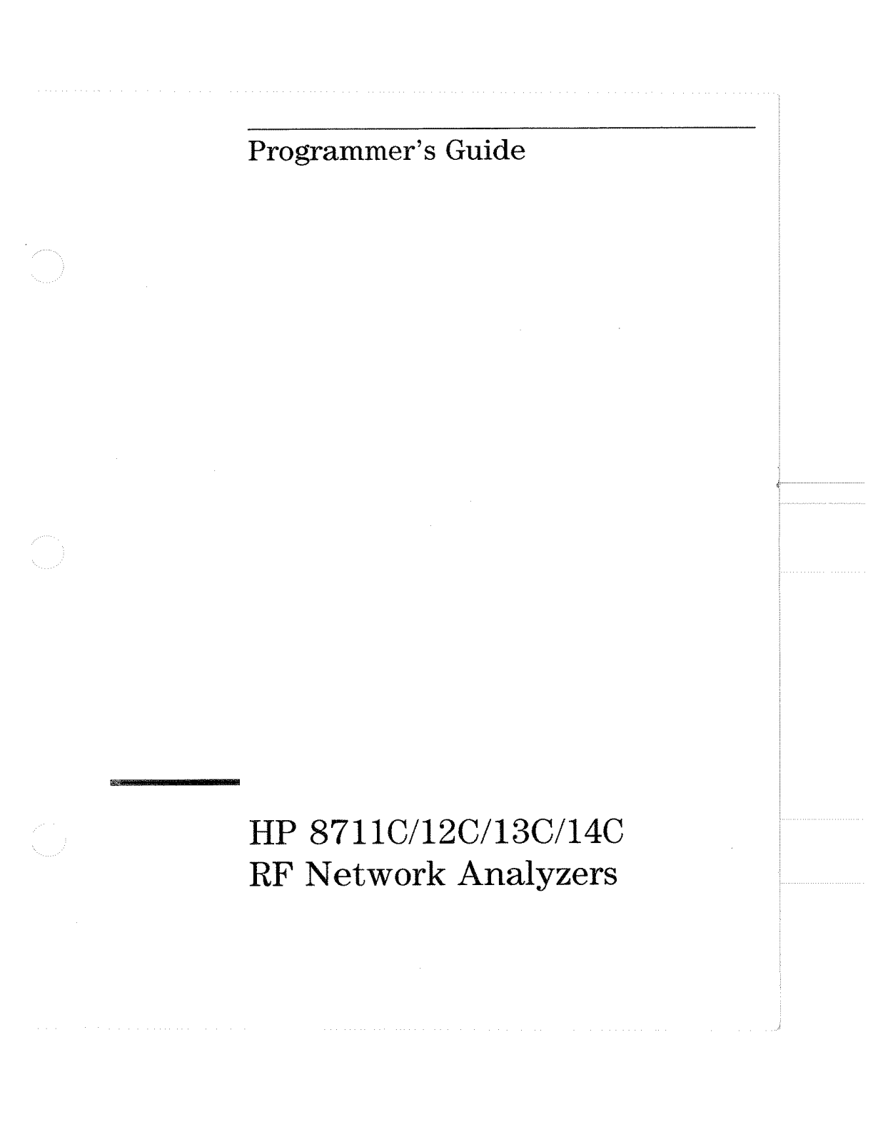 HP (Hewlett-Packard) 8713C, 8712C, 8714C, 8711C User Manual