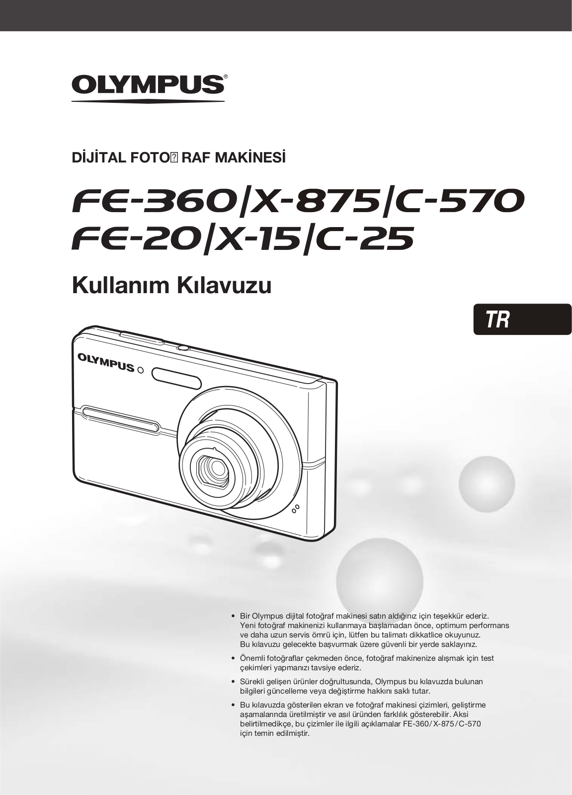 OLYMPUS X-15, FE-20 User Manual