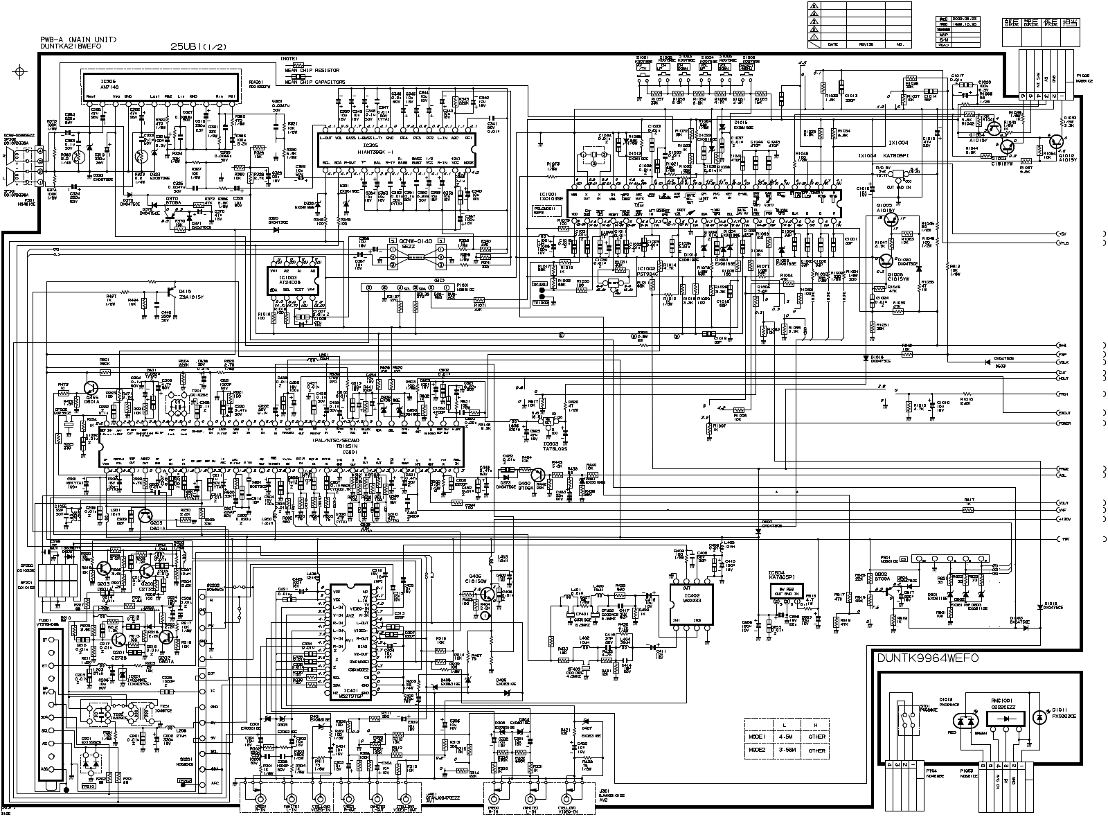 Sharp 25UB1 Schematic