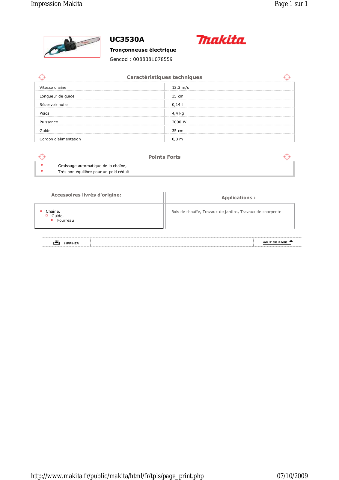 Dolmar UC3530A Technical Description