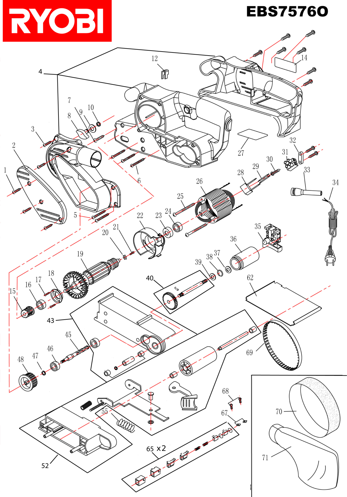 Ryobi EBS7576O User Manual