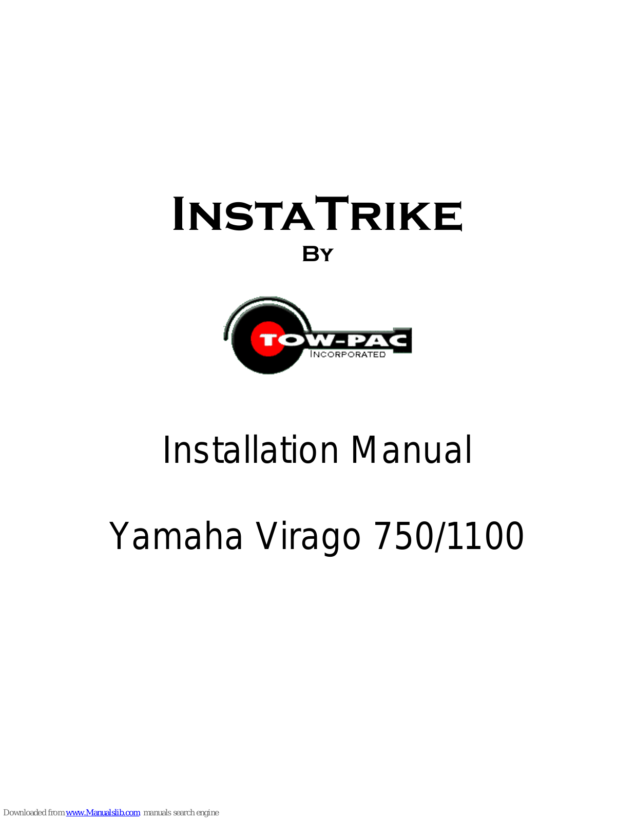 Yamaha Virago 750, Virago 1000 Installation Manual