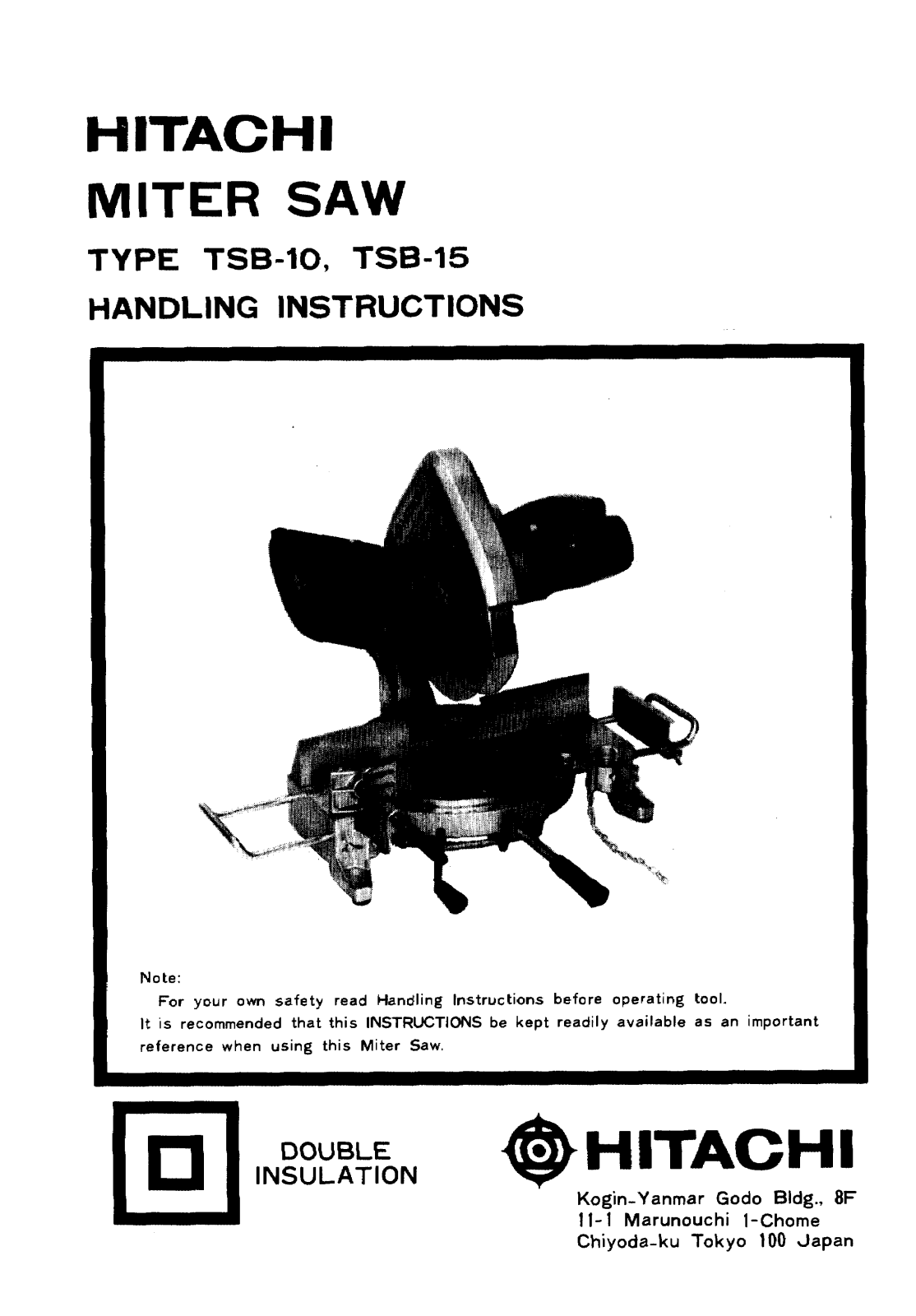 Hitachi TSB10 User Manual