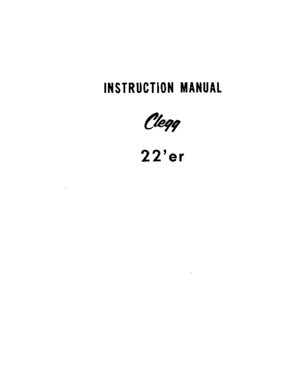 CLEGG 22er FM User Manual - ManualMachine.com