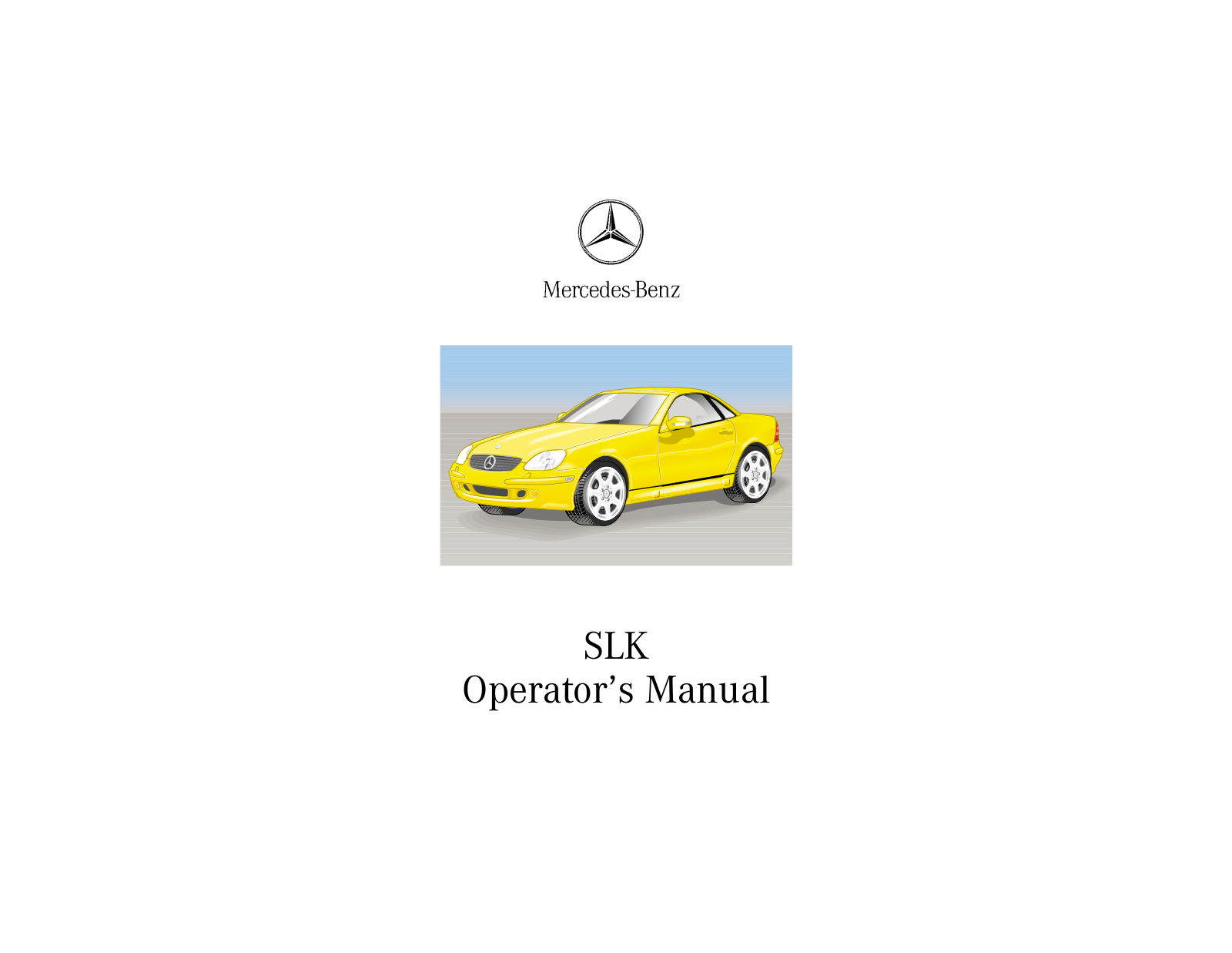 Mercedes SLK 320 2001, SLK 230 2001 User Manual