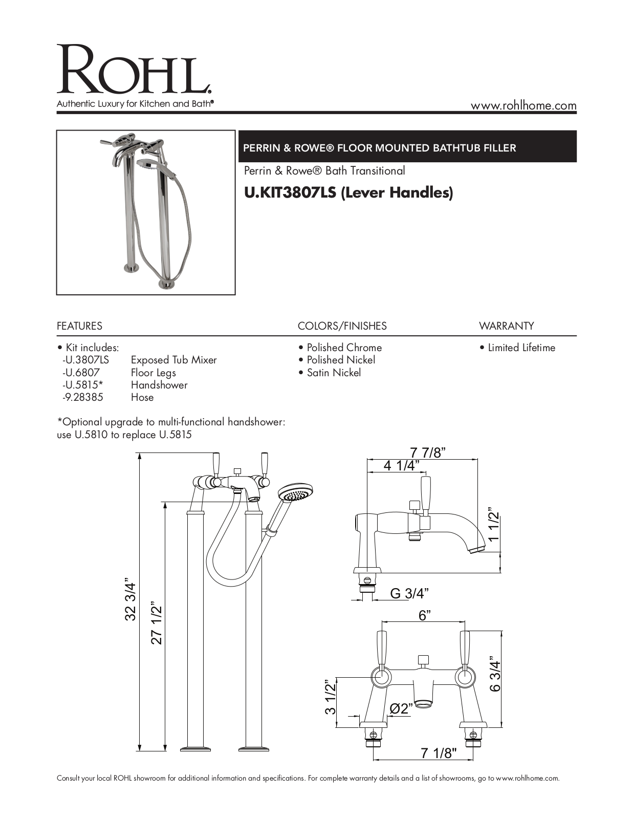 Perrin & Rowe PRWE1054 Specifications - ManualMachine.com