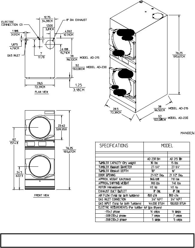 American Dryer Corp ADG-230, ADG-235, ADG-215, ADG-220 User Manual