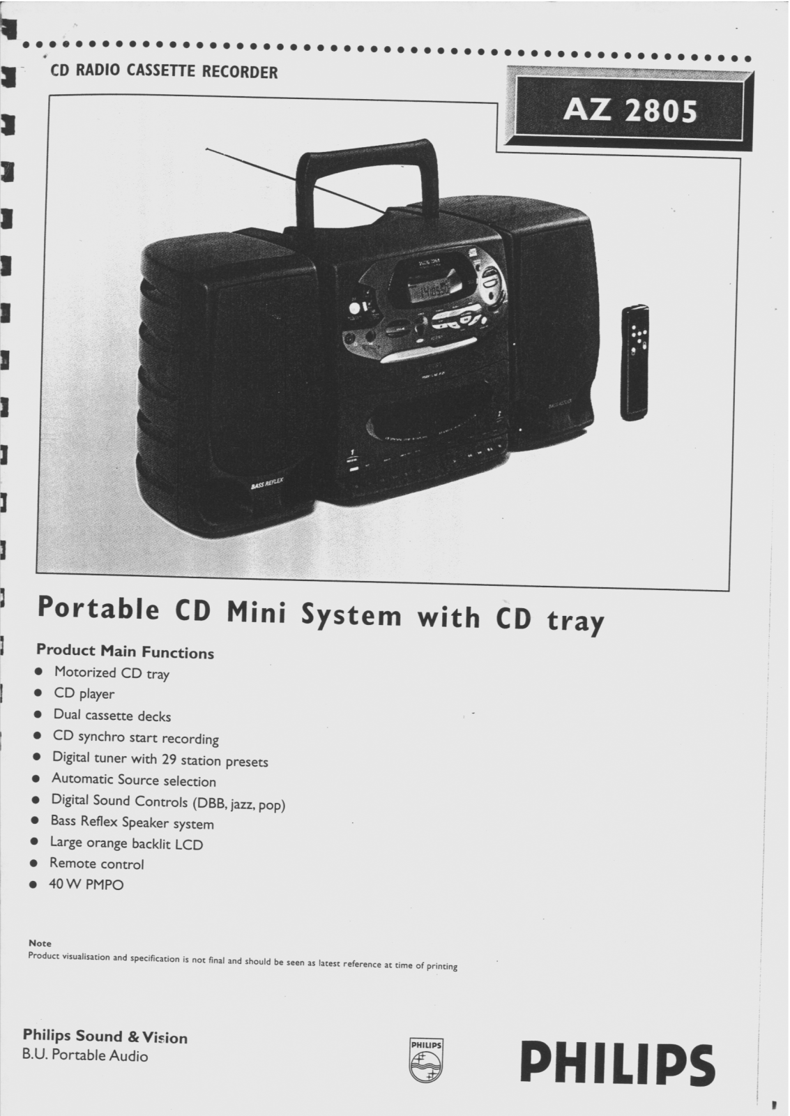 Philips AZ2805 User Manual