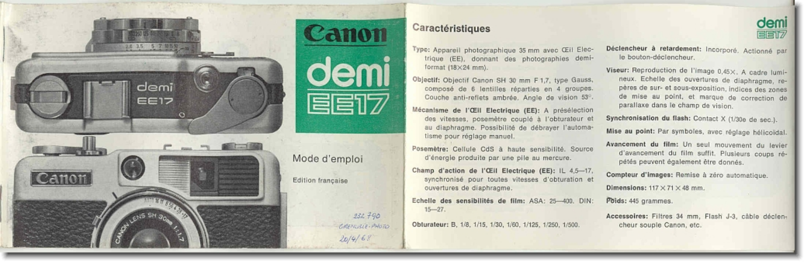 CANON EE17 Instruction Manual