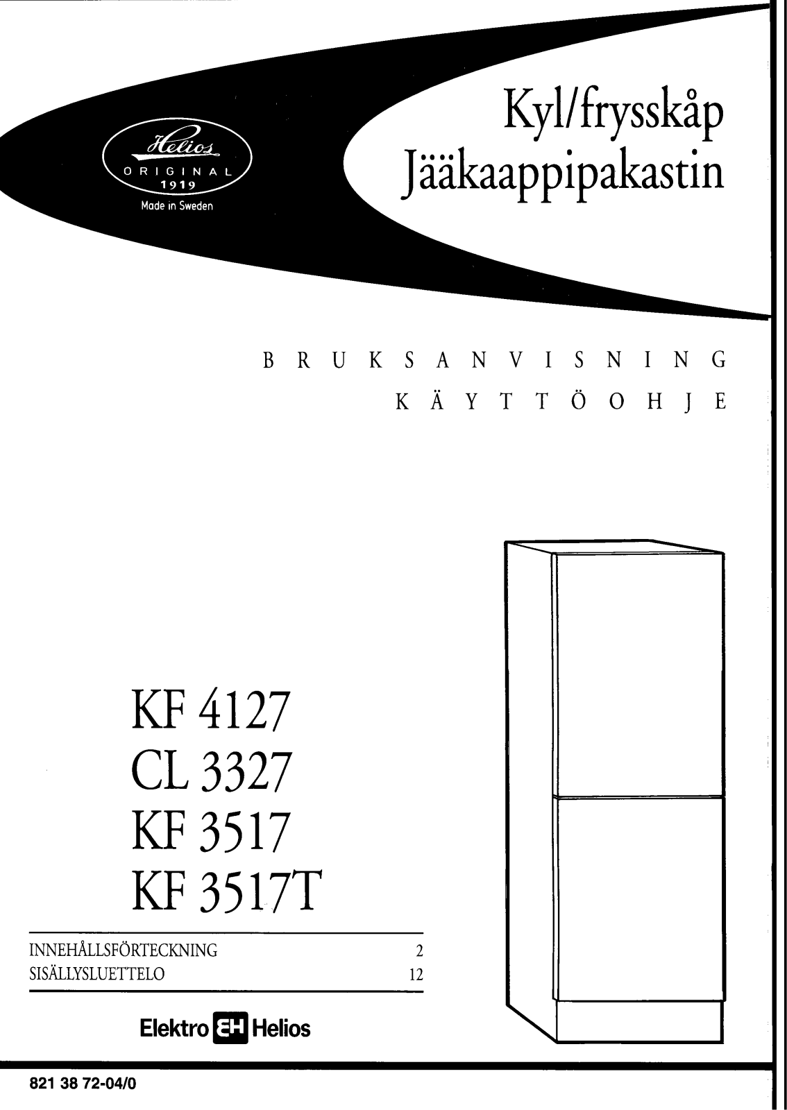 Elektro helios CL3327, KF4127, KF3517, KF3517T User Manual