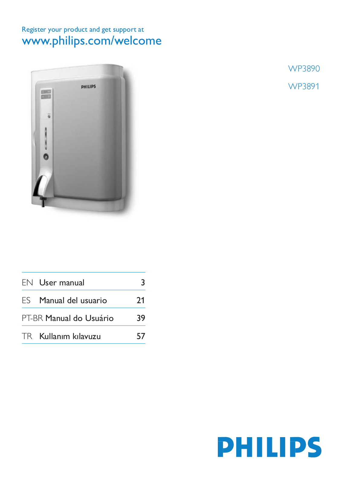 Philips WP3891, WP3890 User Manual