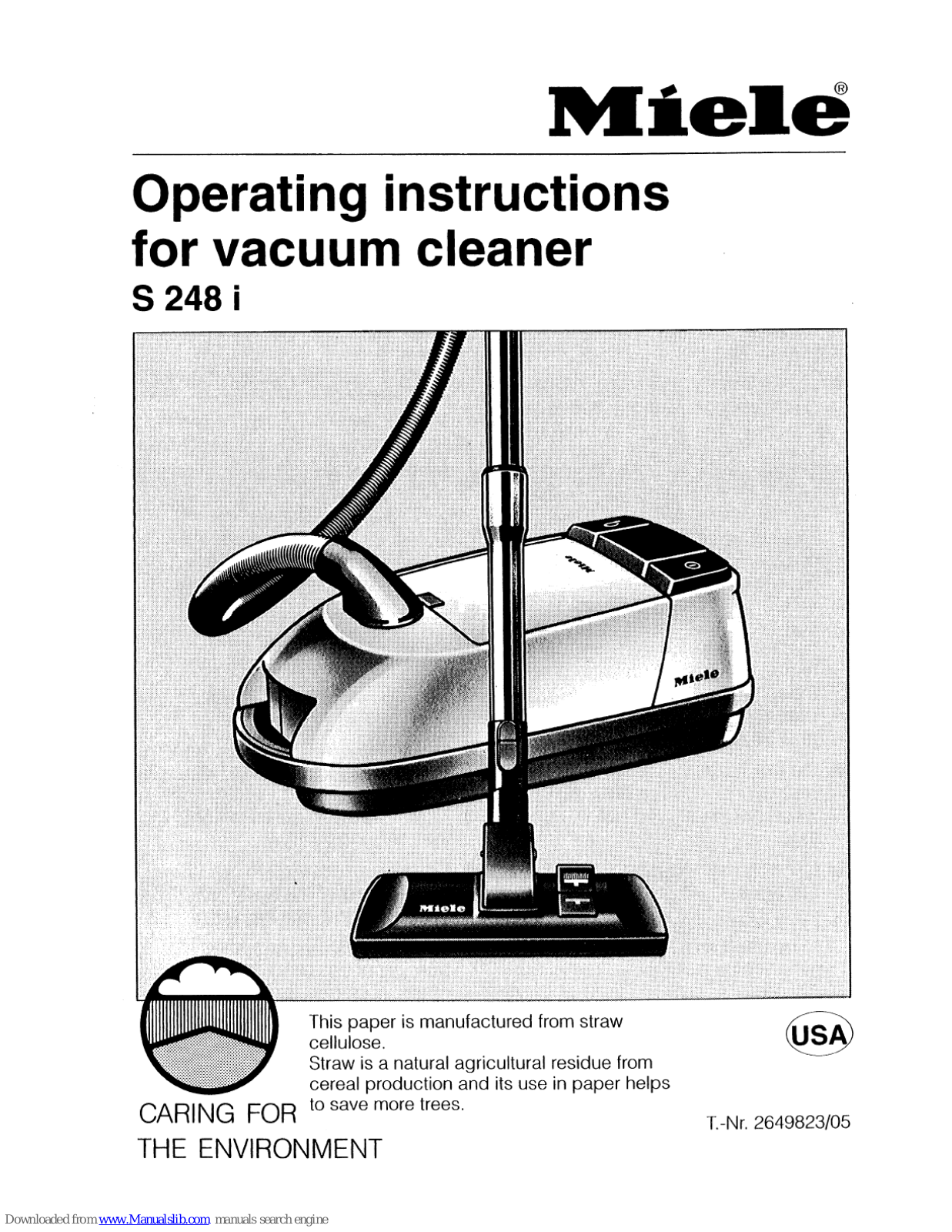 Miele S 248 i Operating Instructions Manual