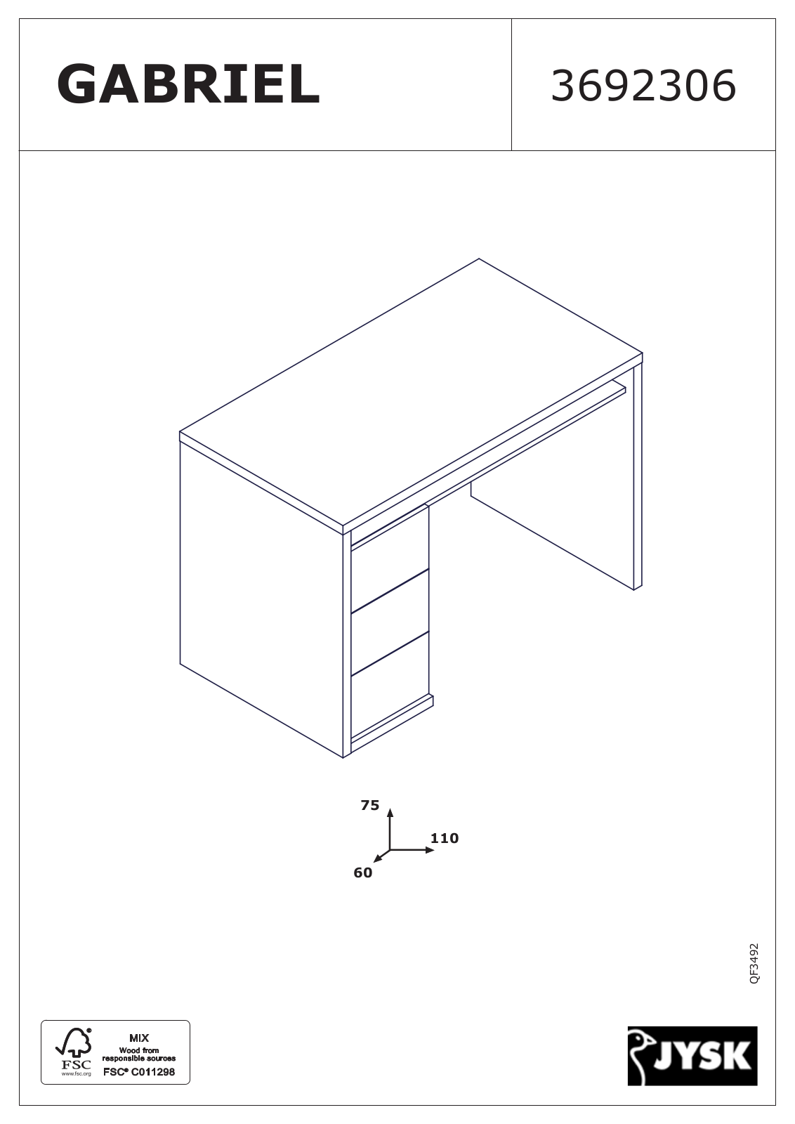 JYSK Langeskov, Gabriel User Manual