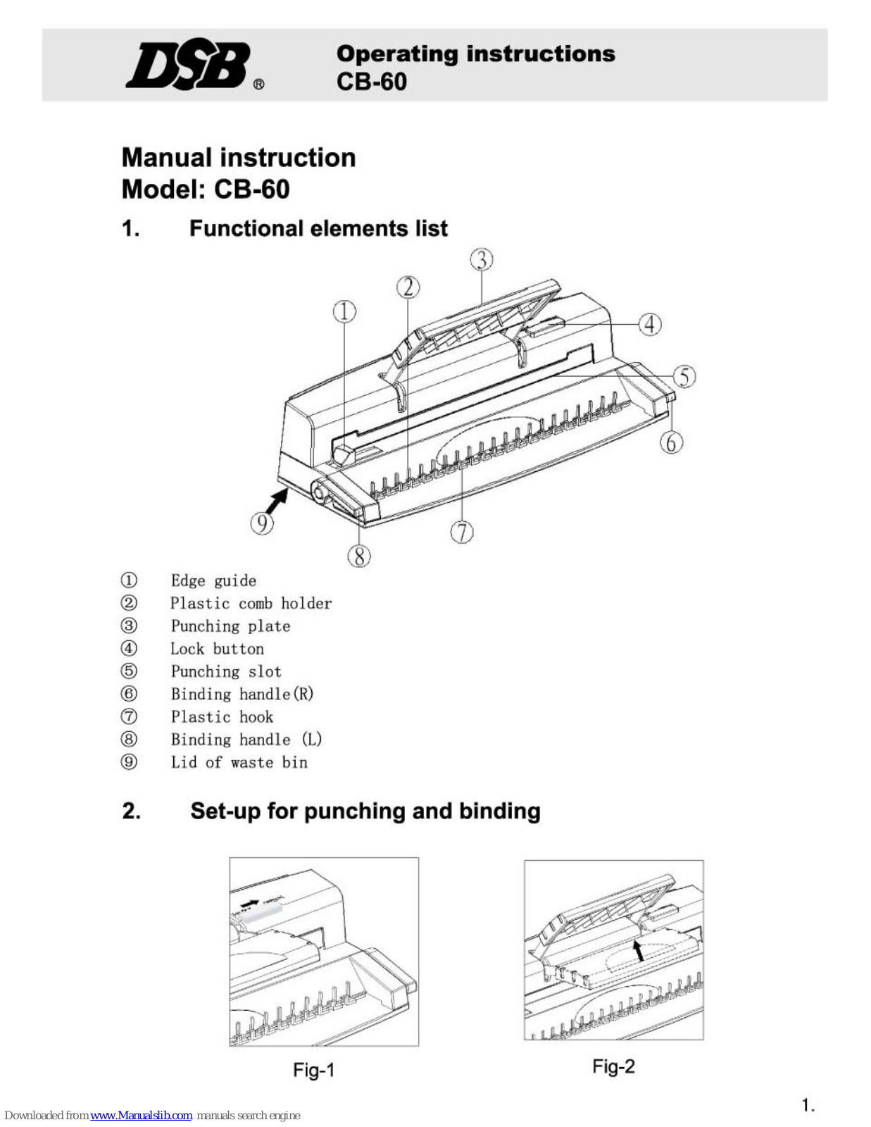 DSB CB-60 Operating Instructions Manual