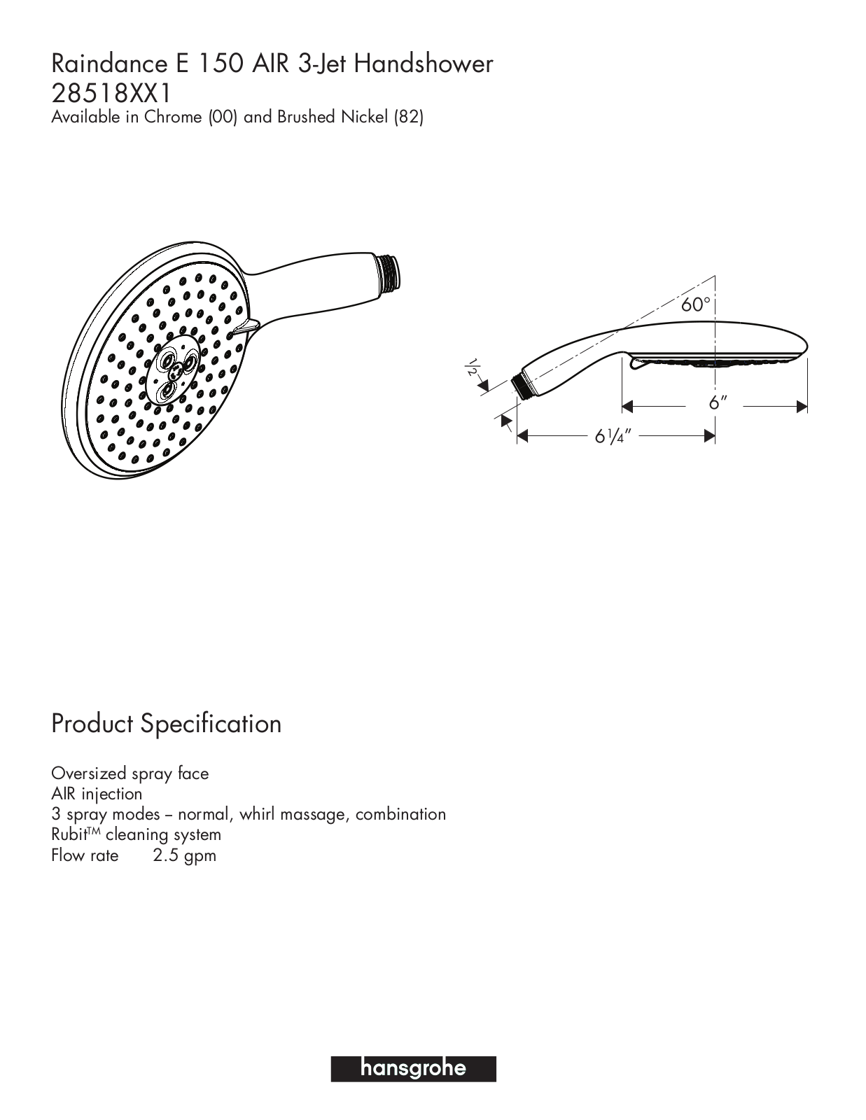 Hans Grohe 28518XX1 User Manual