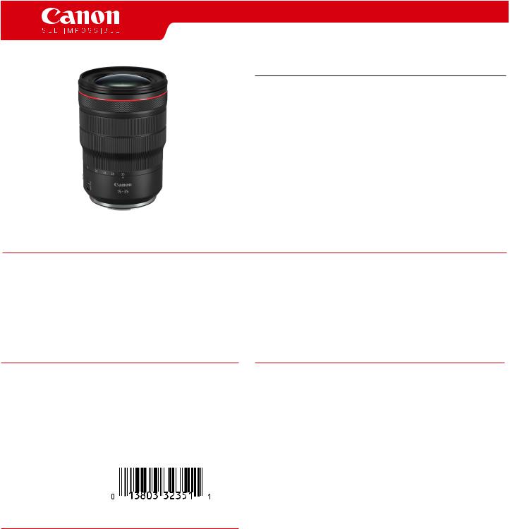 Canon RF 15-35mm F2.8 L IS USM Specifications