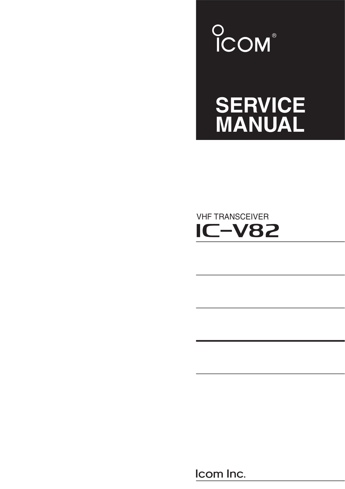 Icom IC-V82 Service Manual