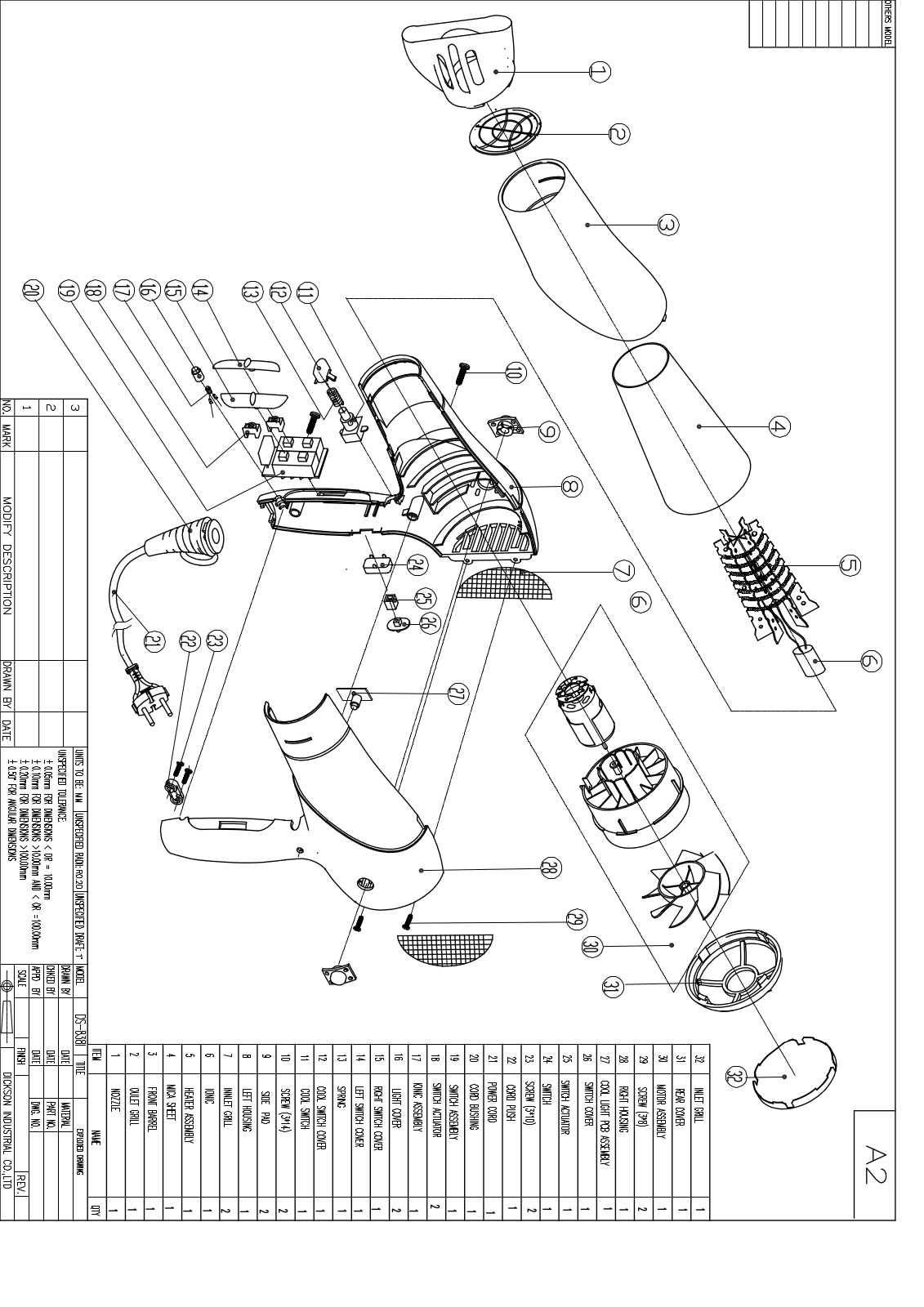 Vitek VT-1300 Exploded view