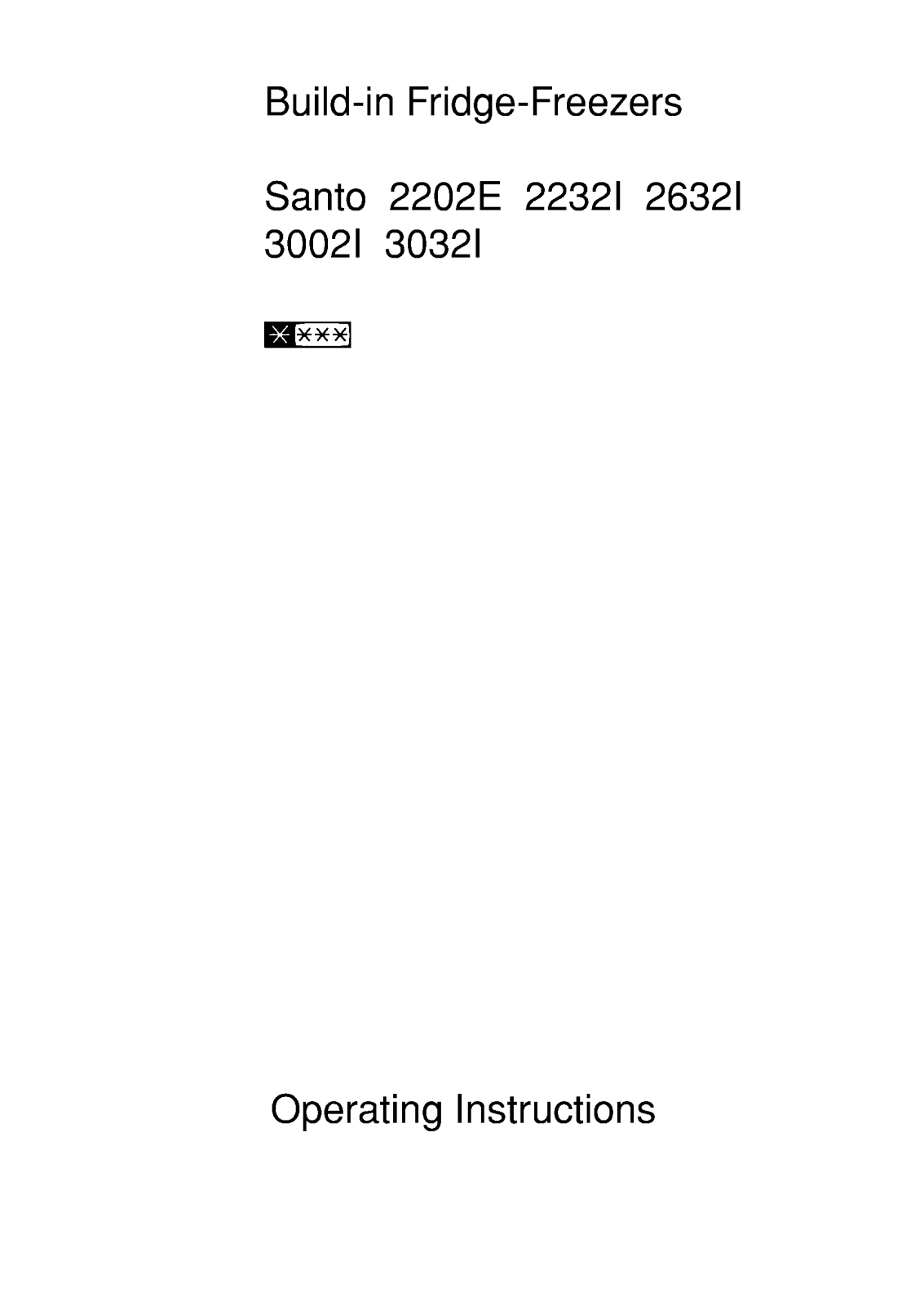 AEG Santo 3032-4i, Santo 3032 i Glassline, Santo 3032 I, Santo 3002 I, Santo 3002 i Glassline User Manual