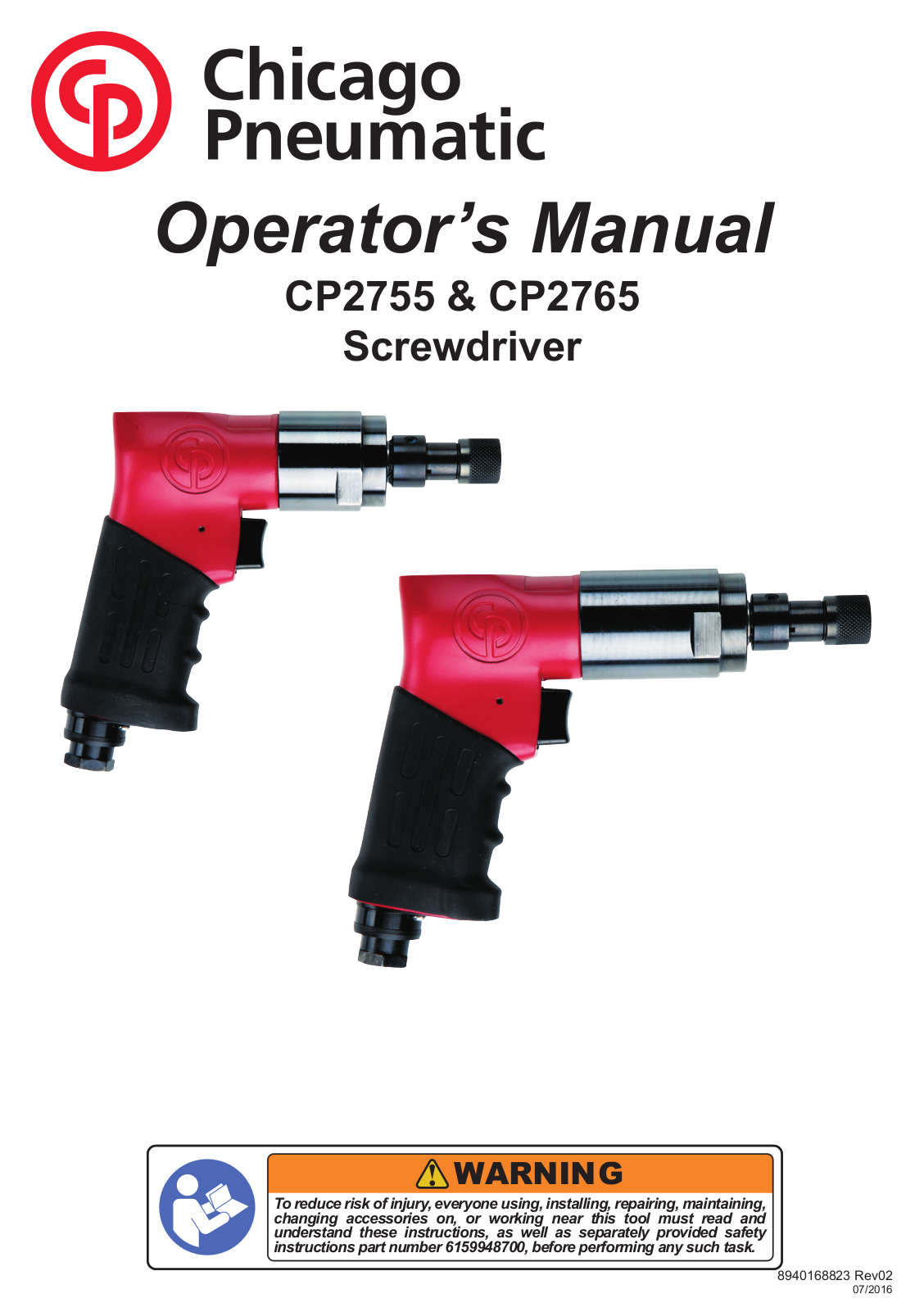 Chicago Pneumatic CP2755, CP2765 Operator's Manual