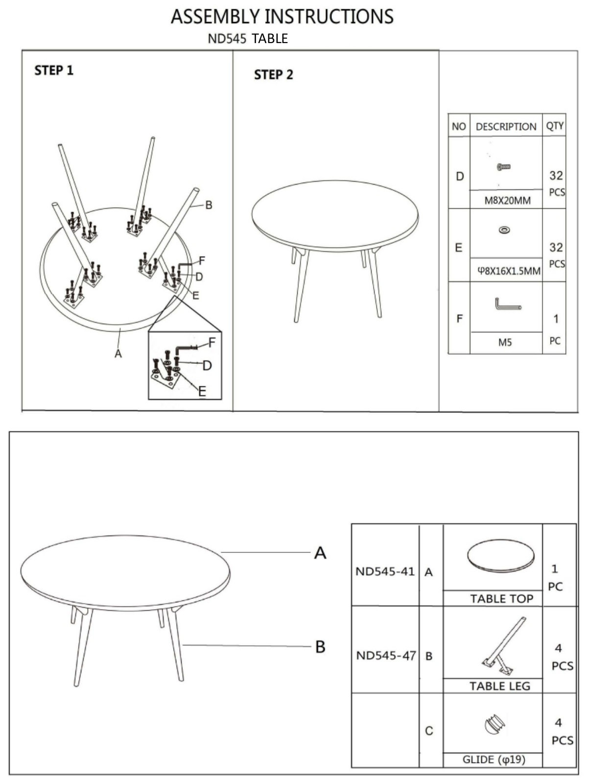 Sunset Trading CR5454147 Assembly Guide