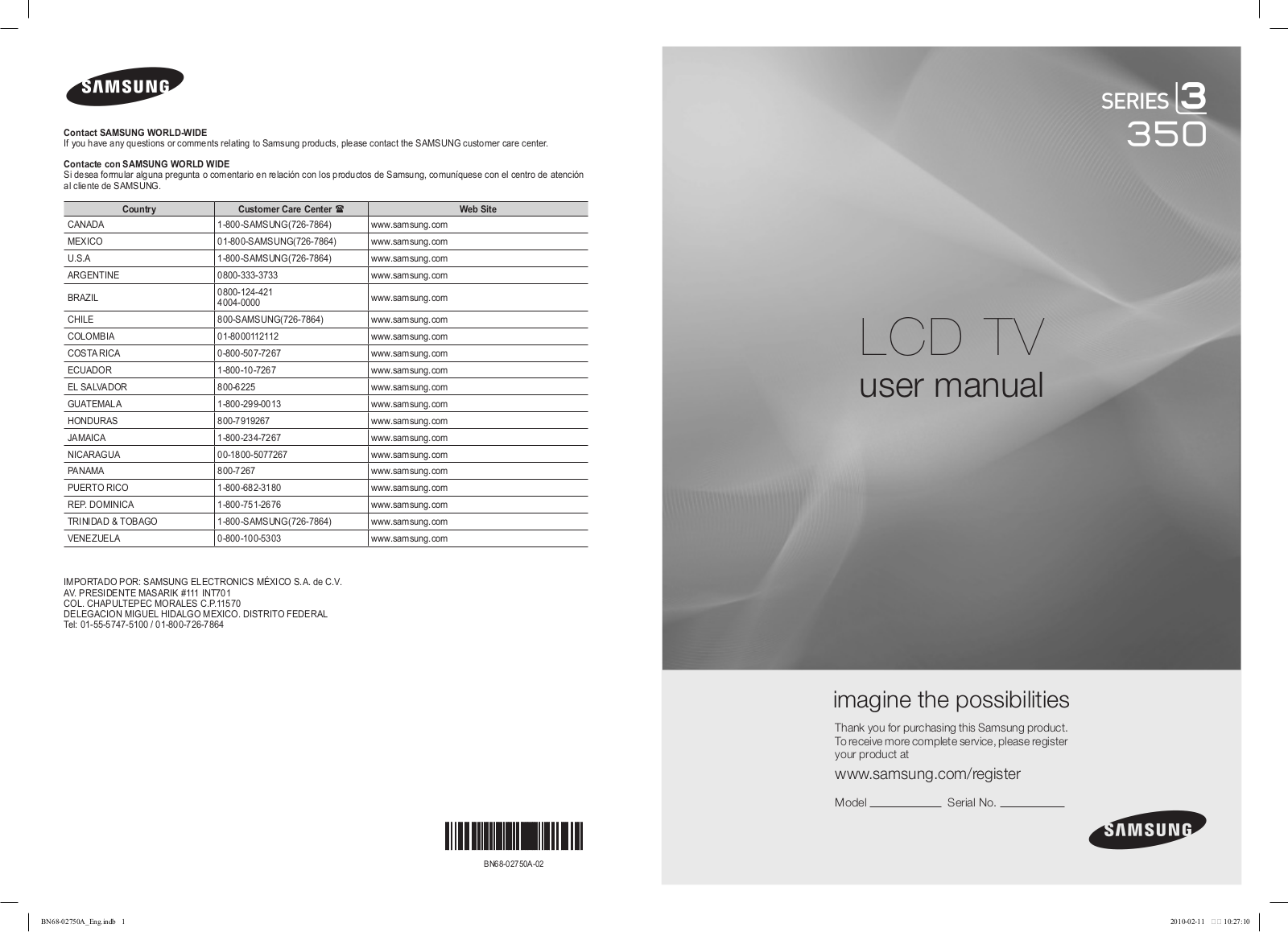 Samsung LN26C350 User Manual