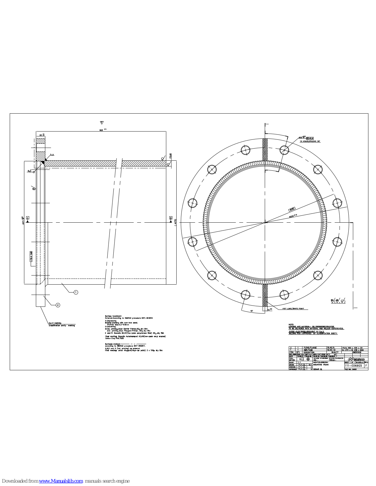 Simrad TRUNK - INSTALLATION REV F, SL Installation Manual