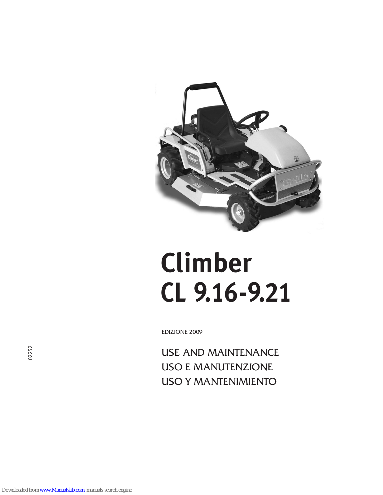 Grillo CLIMBER CL9.16, CLIMBER CL9.21 Use And Maintenance