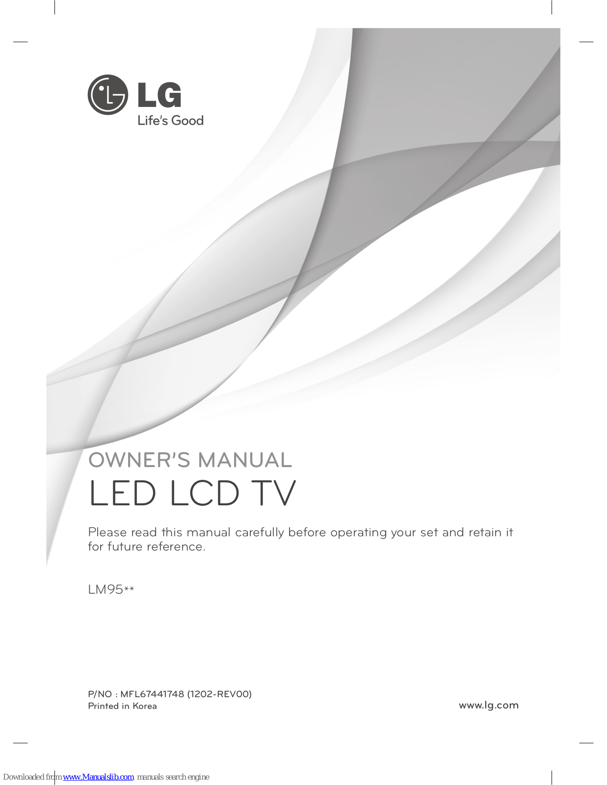 LG LM95 Series, 72LM9500-TA, 72LM950Y-TA Owner's Manual