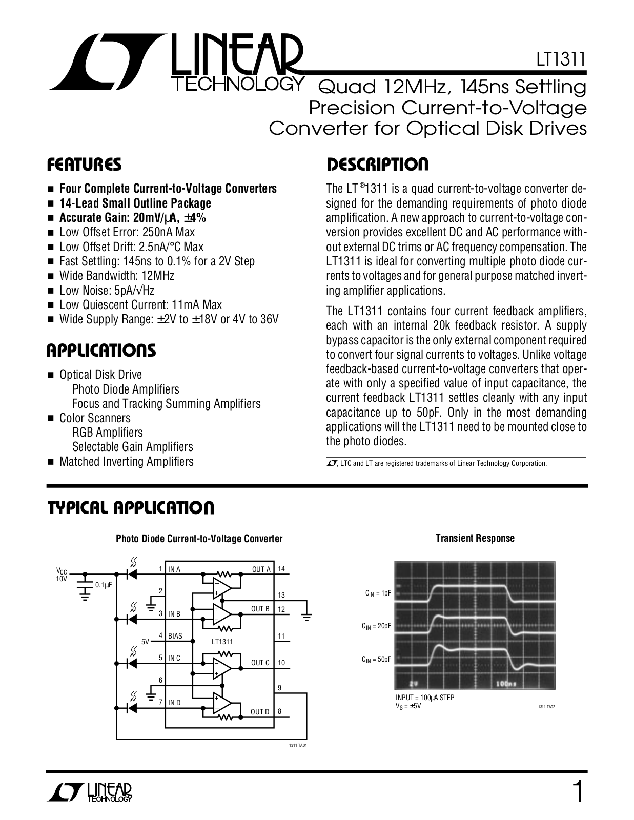 Linear Technology LT1311 Datasheet