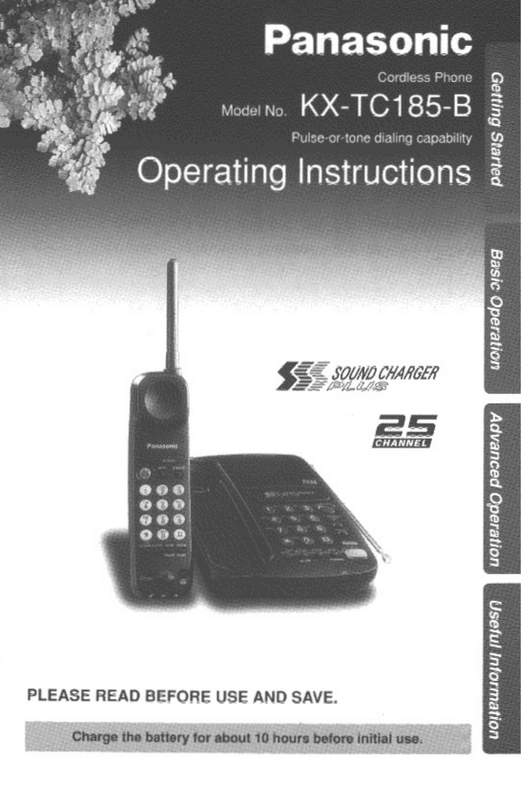Panasonic kx-tc185 Operation Manual