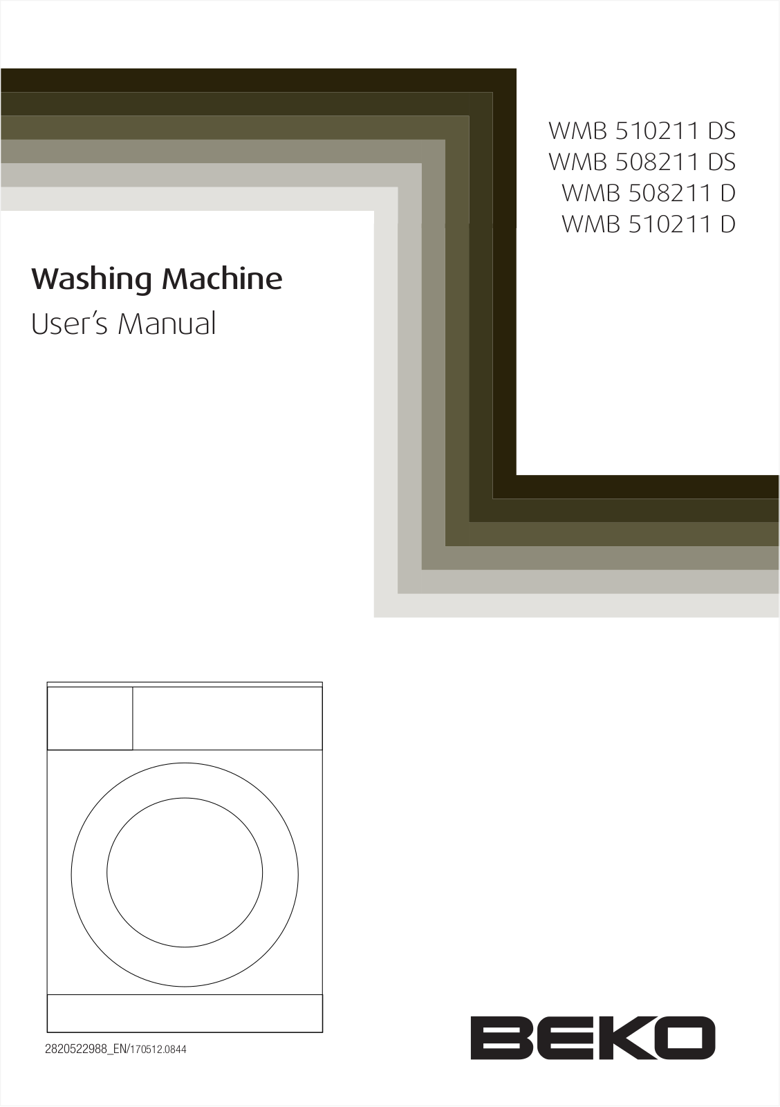 Beko WMB 510211 DS, WMB 508211 DS, WMB 508211 D, WMB 510211 D User manual