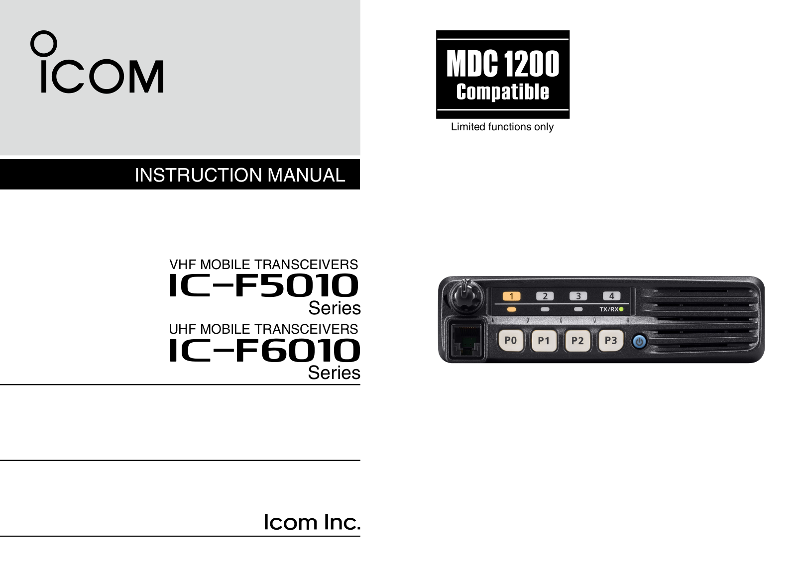 Icom IC-F5010, IC-F6010 Instruction Manual