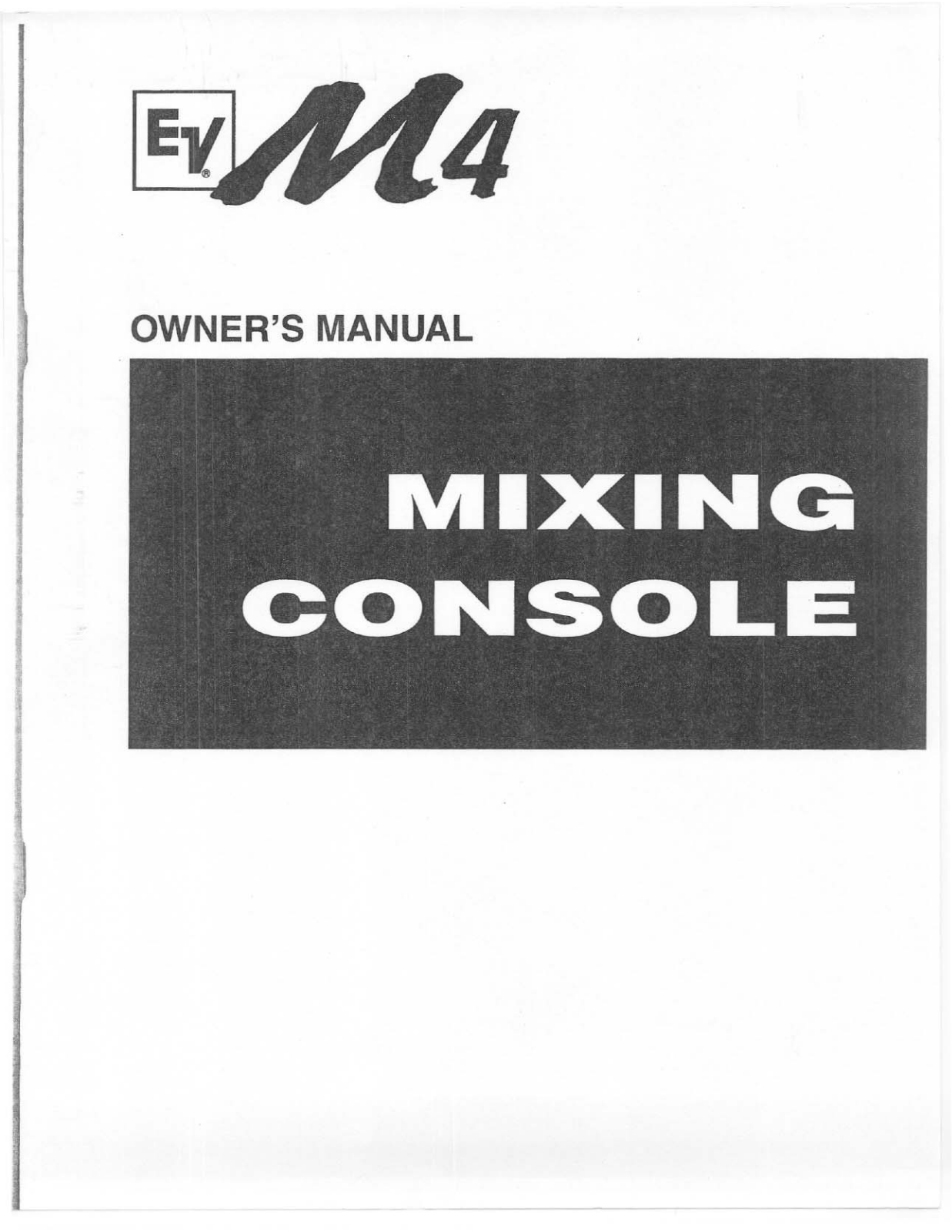 Electro-Voice M4 User Manual