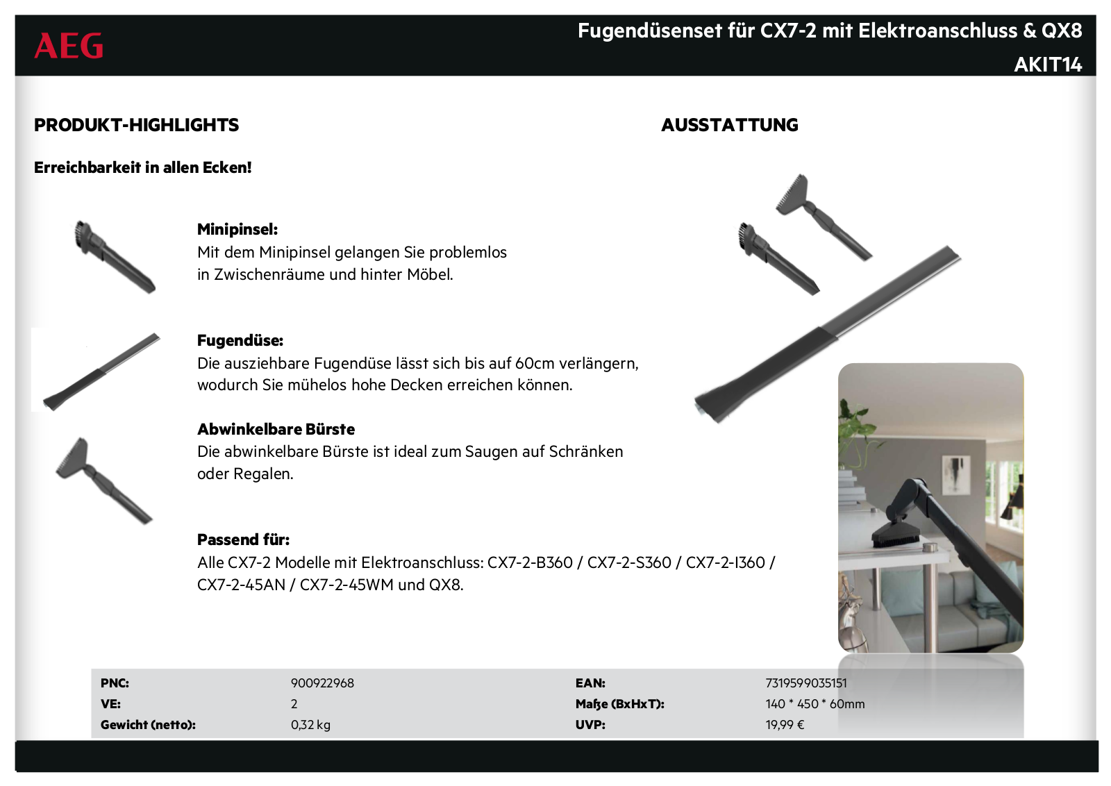 AEG AKIT14 Technical data